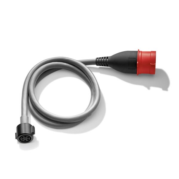 Adaptateur de câble de recharge rouge triphasé 16A.