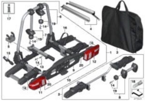 Extension 3ème vélo, pour porte-vélos Pro 2.0.